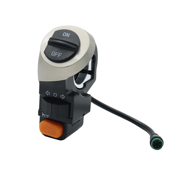 3-i-1 E-cykelkontakt elektrisk scooter Frontlampe Signalhorn Tænd/sluk-knap lyskontakt Lyskontakt ([HK])