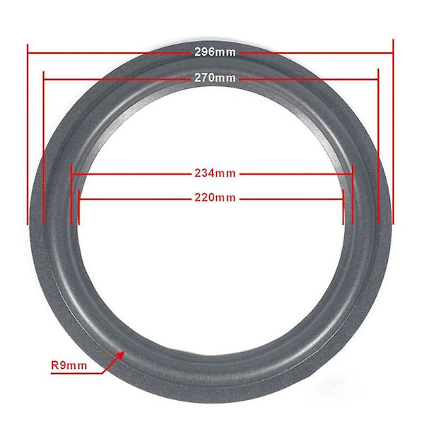 HK  Anti-Aging-kaiutinelementin vaahtoreunus joustavuus ja kestävät vaahtoreunukset Black 12 inches