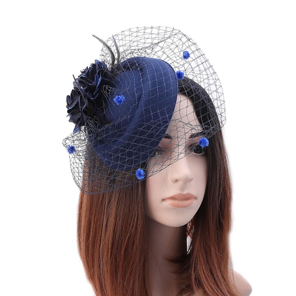 Glitter Pulver Konstgjord Rose Blomma Kvinnor Fascinators Pillbox Hat Tea Party Me