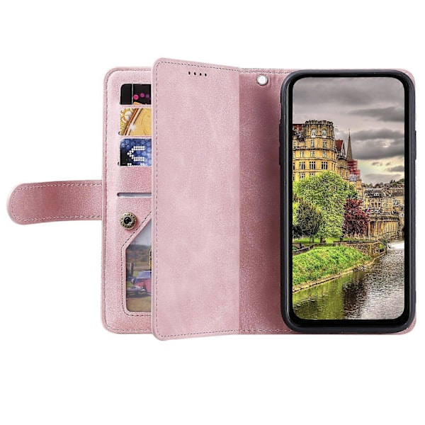 Puhelinkotelo Xiaomi Redmi Note 14 Pro 5G 14 Pro 5G Poco X7 5G -puhelimelle, nahkakansi vetoketjullisella lompakolla 9 C[HK] Rose Gold Multicolor
