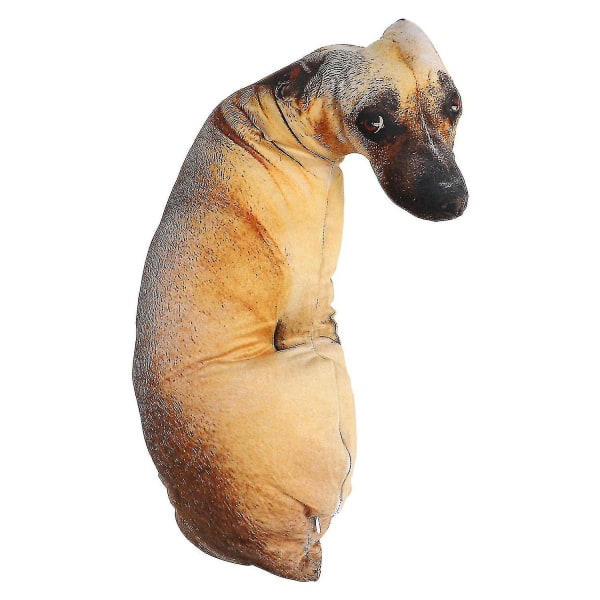 3d Cute Bend Dog trykt pude naturtro dyr Sjovt hundehoved Cosplay Børn yndlingslegetøj[HK]