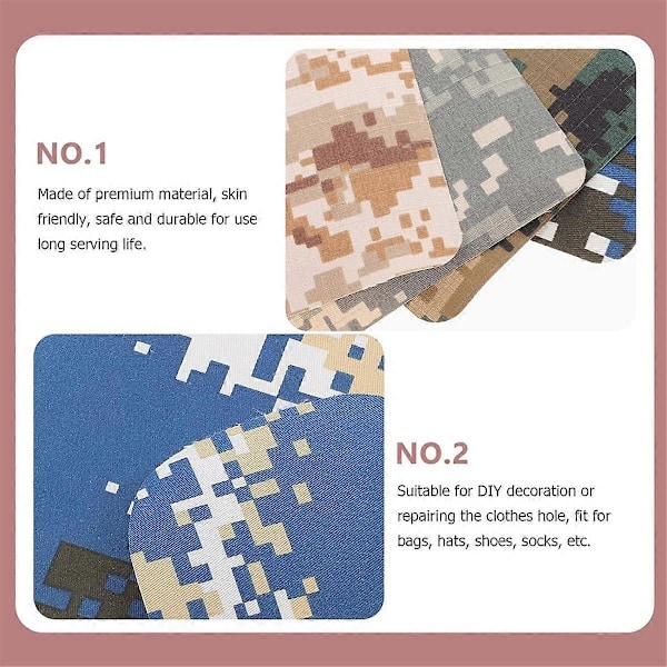 22 Camouflage Strygemærker Applikationer Tøj Reparationsmærker til Jakker Jeans Hatte Tasker[HK] As Shown