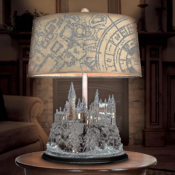 HKK  The Bradford Exchange Harry Potter Hogwarts slott Illuminating Sculpture Table Lamp--(LL)