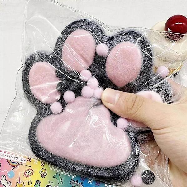 Handgjord Taba Squishy Stor Katt, Jätte Tass Squishy, Squishy Tass för Barn Vuxna [HK] Black and Pink L