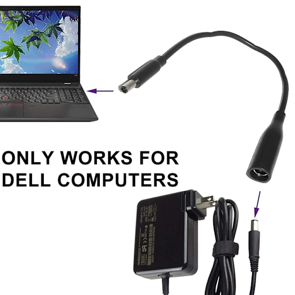 För Dell 7.4mm 4.5mm AC Laddare Strömförsörjning Adapter Laddning US Konverterare[HK] As shown