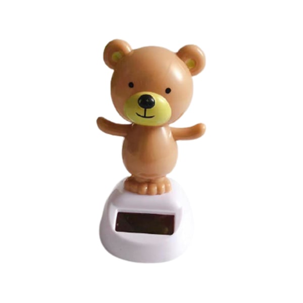 Solcelled Tegnefilm Figur Ornament Til Bil Instrumentbræt Dynamisk Dansende Dyr Bordpynt[HkkK] Beige Bear