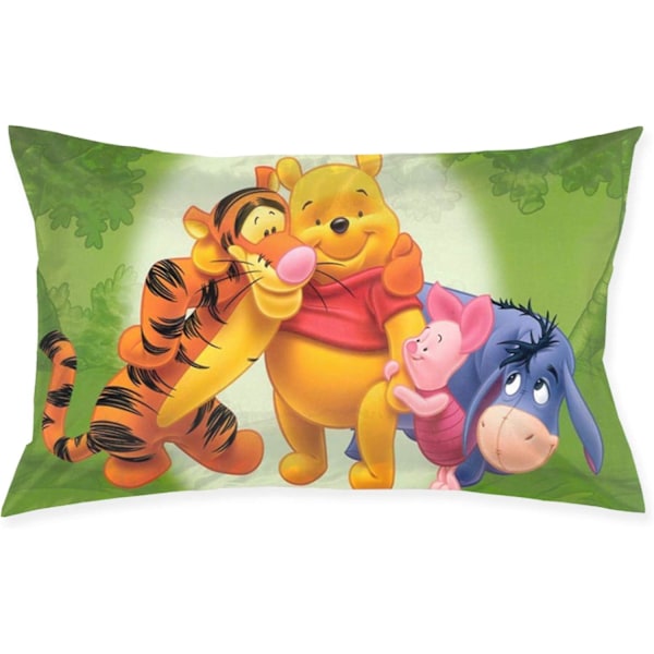 Winnie Pooh Søte Tegneserie Pynteputetrekk Firkantede Plysj Putetrekk Dekorativt Trykk Mykt for Stue Sofa Putetrekk 40 X [HK] 40x60cm