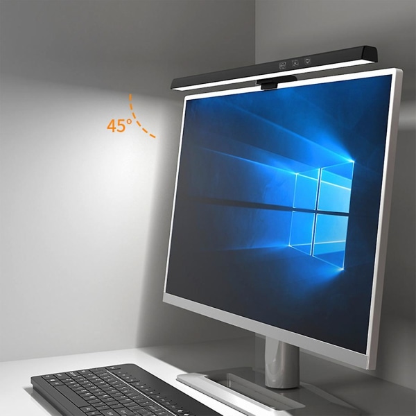 Skærmbeskyttende Lys med Trinløs Dæmpning, Øjenvenlig LED Skrivebordslampe til Computer PC Bar USB Strøm [hk] White