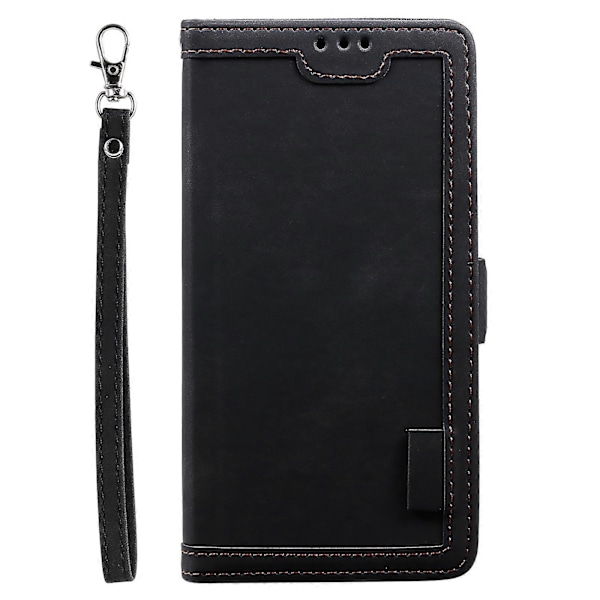 Plånboksfodral för Samsung Galaxy A16 RFID-skydd Ställ Läder Telefonskal [HK] Black