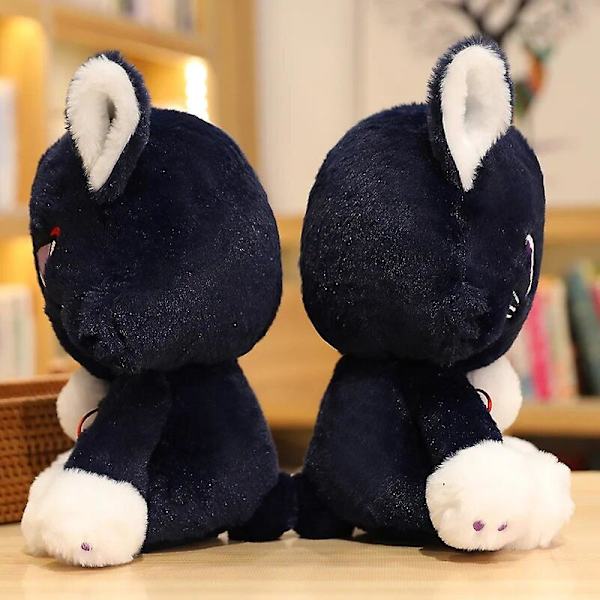 25/35cm Anime Genshin Impact Kawaii Scaramouche Svart Katt Plysch Leksak Fylld Mjuk Wanderer Husdjur Cosplay Dockleksaker För Barn Presenter [HK] 32cm-35cm no mouth cat