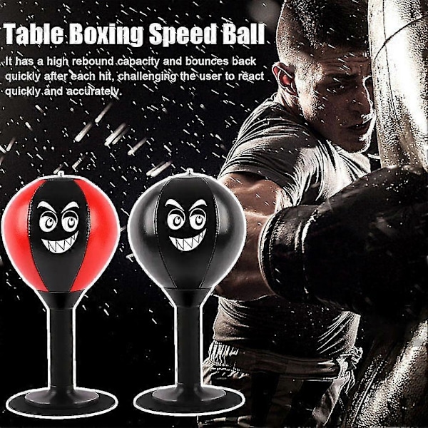 Boxningsboll för Skrivbord, Stressboll med Sugpropp [HK] Black