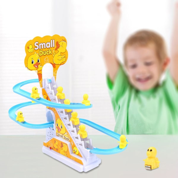 Sähköinen ankka kiipeää portaita lelu sisälelu pojille tytöille 9 kpl keltainen ankka[HK] 9pcs Yellow Duck