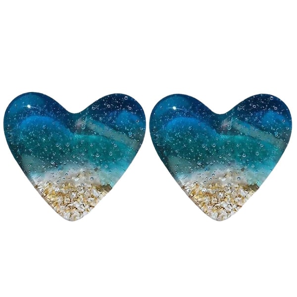 2x Glas Beach Pocket Heart, Pocket Heart Beach Glass Token, Fused Glass Heart Pocket Token, Handma([HK])