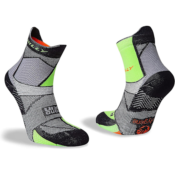 Marathon Fresh Unisex Løbesokker,[HK] Medium Black/Grey/Lime Green
