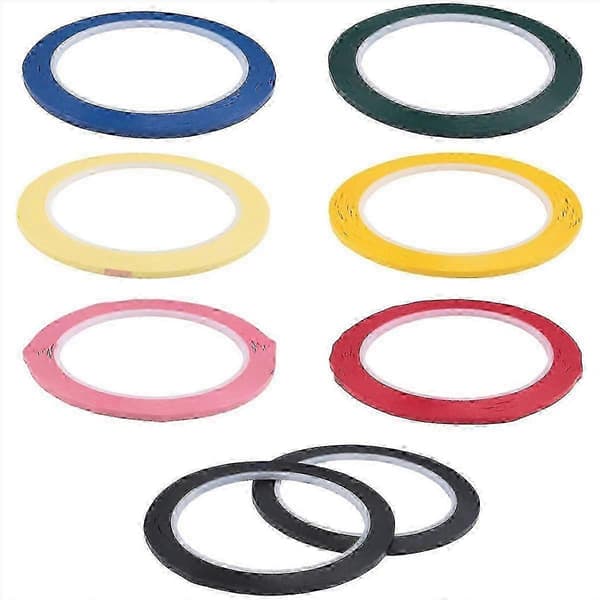 Whiteboardtape, 8-pak, assorterede farver, tynd tape til whiteboard, whiteboardtilbehør, Era[HK]