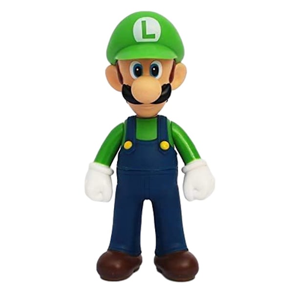 Super Mario Bros Samleobjekt Modell Dukke Mario Luigi Yoshi Peach Sopp Pvc Actionfigurer Leker Ornament Barn Bursdagsgave[HK] Green Luigi