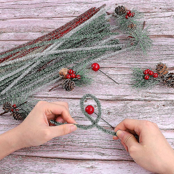 Glitter Piberensere, 400 Styk Metal Julepynt Chenille Piberensere til Kreativ DIY Håndværk, Kunst, Bryllup, Hjem, Fest, Julepynt