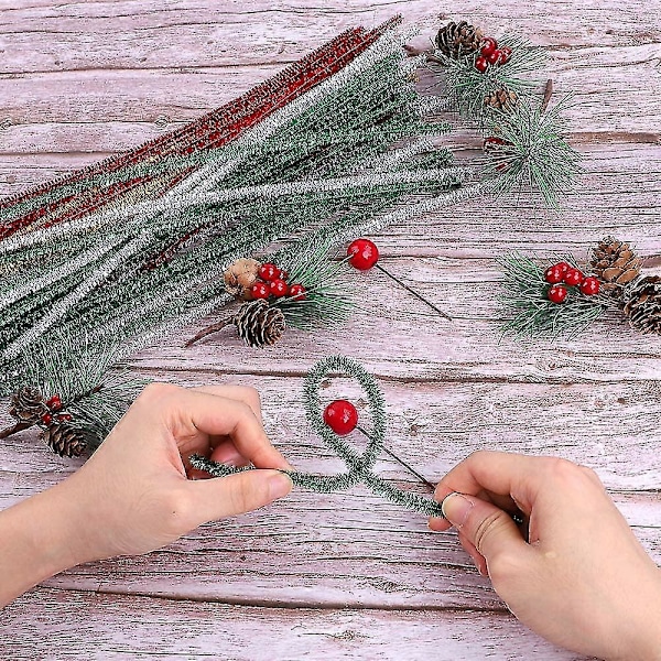 Glitterpiprensare, 400 stycken Metalliska Julglitter Chenillepiprensare för Kreativa DIY-Hantverk, Konst, Bröllop, Hem, Fest, Semesterdekoration