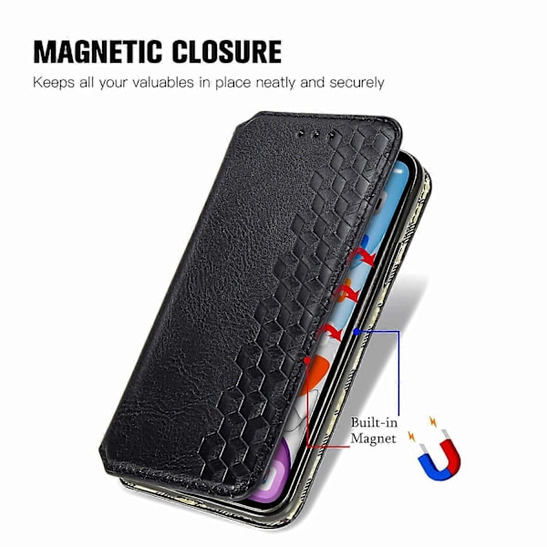 Samsung Galaxy A05s 4G Nahkakotelo, kohokuvioitu vinoneliökuvio, lompakkokotelo [HK] Style A Multicolor