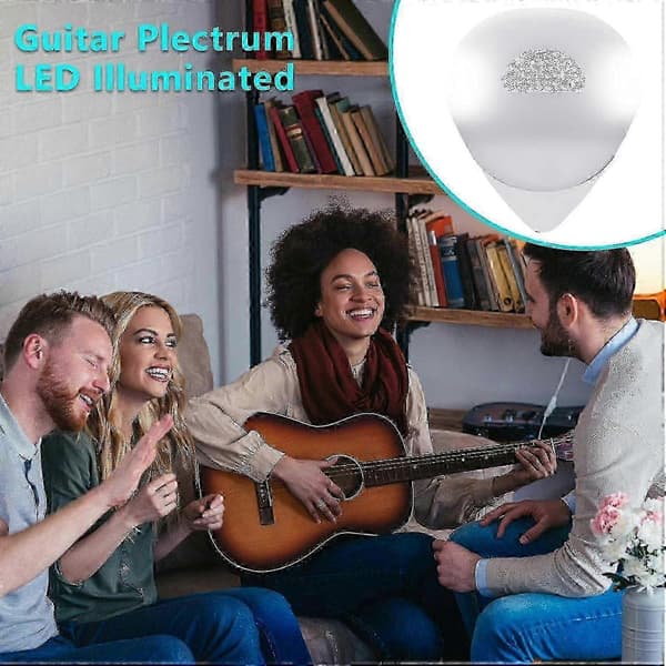 LED Lysande Gitarrplektrum, Lysande Gitarrplektrum, Hållbara Gitarrtillbehör För Musikälskare, Gitarrnybörjare[HK] white