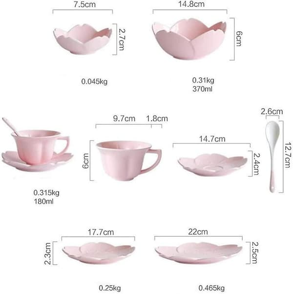 Keramisk salatbolle 6 tommer rosa 2-delt sett[HK]