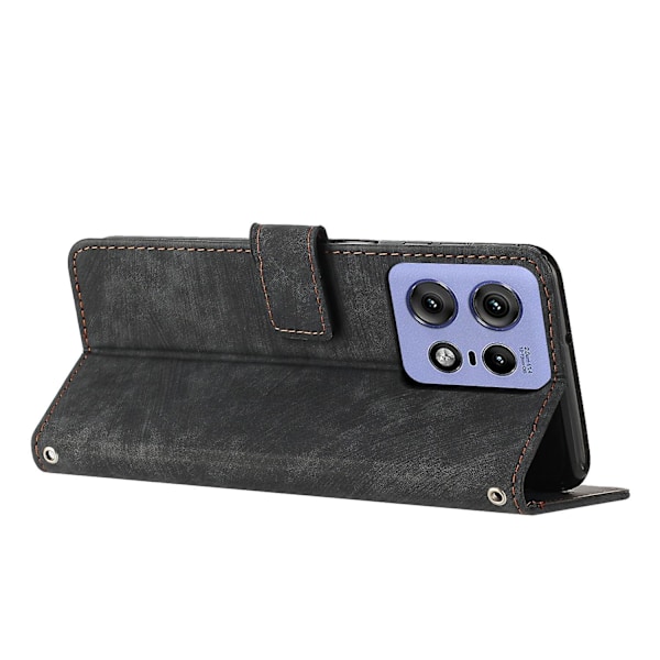 PU-fodral för Motorola Edge 50 Pro[HK] Black