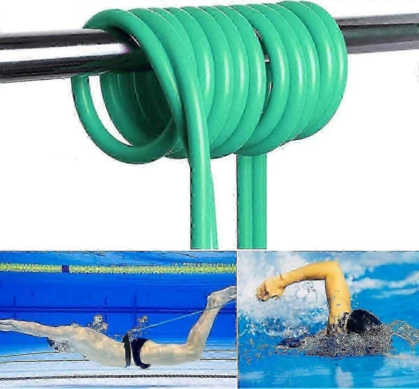 Træningssvømmebælte til pools - elastisk 3m/4m modstandssnor - God[HK] green 3m