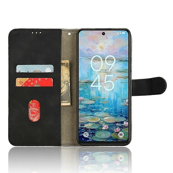 För TCL 50 NxtPaper 5G Läderfodral Skinnkänsla Anti-Fall Plånboksfodral - Grön[HK] Black Multicolor