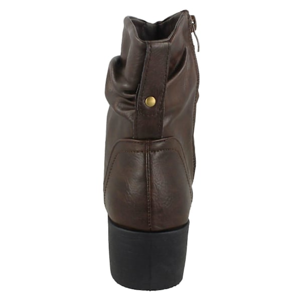 Dame Rouched Ankelstøvler F50860[HK] UK 7 Brown