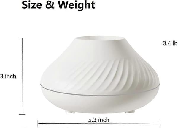 Luftflamme Aroma Vulkan Brann Diffuser For Eterisk Olje, elektrisk Luftfukter 7 Farger Nattlys Aromaterapi Ultralyd Kald Tåke Diffuser F[HK] 01 White