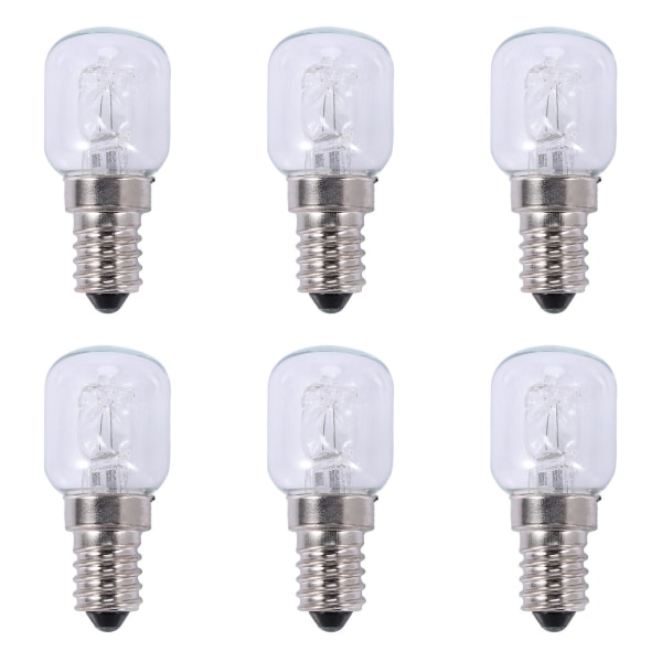 6x E14 Høytemperaturpære 500 Grader 25w Halogen Boble Ovnspære E14 250v 25w Kvarts Pære[hk]
