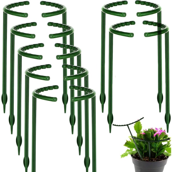 HK  Plantesupport Plantestokke Halvrund Plantesupport Ring, Have Blomstersupport 14 Stk 6,3\"x10,3\"