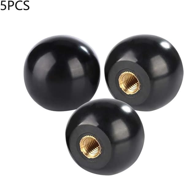 M12 Gevind Sort Plastikskive med Kobberindsats, 40mm Diameter