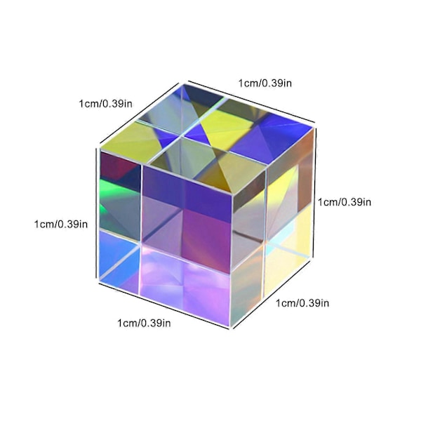 Ny Opgradering Farve Cube 7*7MM Krystalglas Cube Prisme, Flerfarvede Legetøj og Skrivebordsindretning, Fantastisk Fysiklegetøj [HK] M