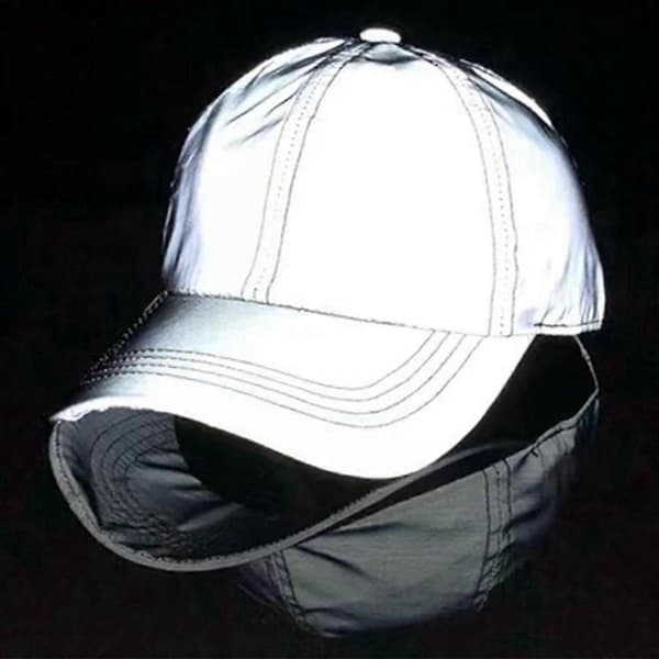 Sølv Reflekterende Hat, Justerbare Reflekterende Baseball Caps, Casual Nat Hat Flash[HK]