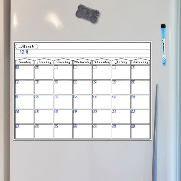 Suddbart Kalendar för Kylskåp Magnetisk Vittavla Kalendrar Månads-/Veckovis Planerare[HkkK] C