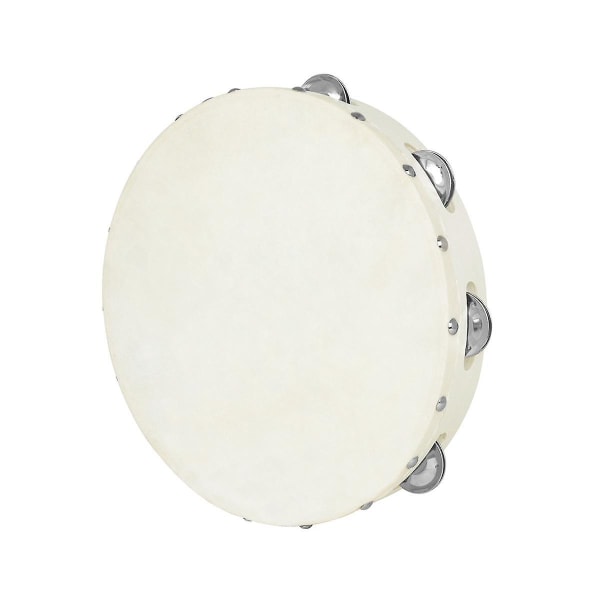 Olf Percussion Instrument 10-inch Hand Tambourine Imitation Sheepskin Hand Drum Early Education Toy([HK])