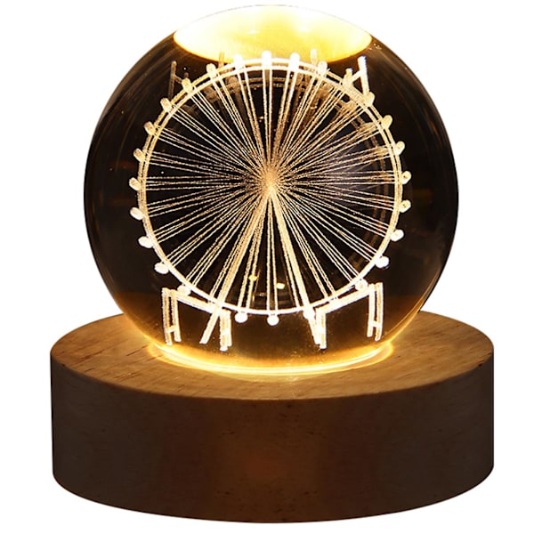 LED Krystal Bordlampe USB 3D Måne Galaxy Globe Natlampe Børn Julepynt Gave[hk] ferris wheel