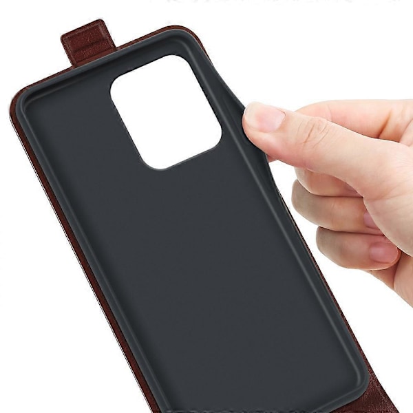 Motorola Edge 50 Neo 5G -kotelo korttipaikoilla, pystysuuntainen läppä nahkainen puhelinkotelo - Musta[HK] Brown Multicolor