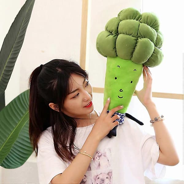 Sød multifunktionel pude grøntsagsbroccoliplys legetøj bløde komfortable puder[HK] 55cm