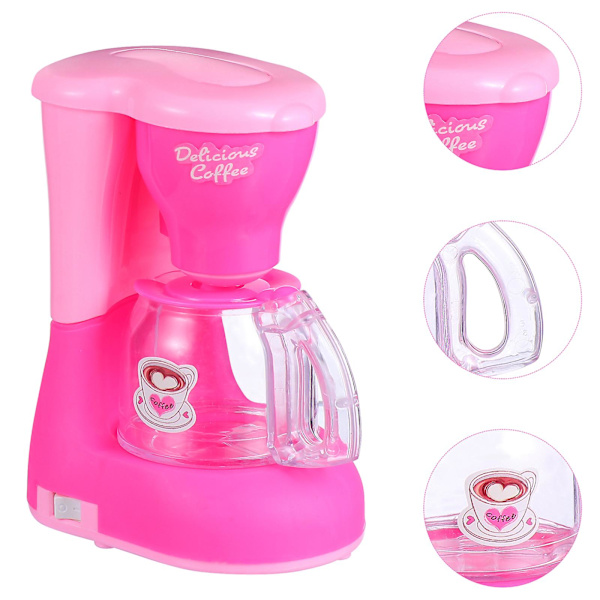 Elektrisk Leksakskåkemaskin för Barn Mini Kaffemaskin (utan Batteri) 14X11CM Rosa[HK]