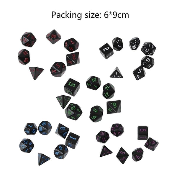 7 stk. udskåret mønster terningesæt polyhedrale numre terninger til rollespil Dungeons Dragons DND RPG MTG Dials Polyhedral terninger hvid[HK] White