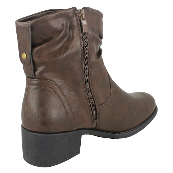 Dame Rouched Ankelstøvler F50860[HK] UK 6 Brown