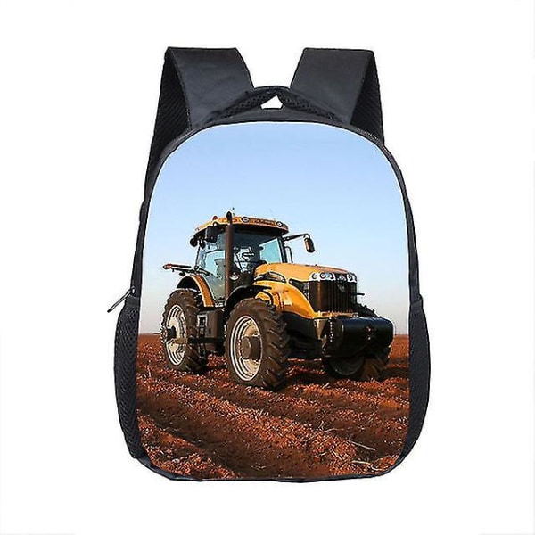 12 Inch Farm Tractor Print Children School Bags Boys Girls Kindergarten Backpack Baby Toddler Bags Kids Book Bag Gift[HK]