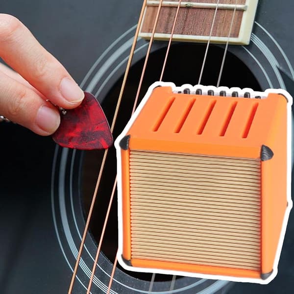 Gitarrplektrumfodral | Retro 3D-printad förvaring för gitarrplektrum - 3D-printat gitarrplektrumfodral med stor kapacitet - Julklapp Födelsedagspresent för, Sva[HK] Orange