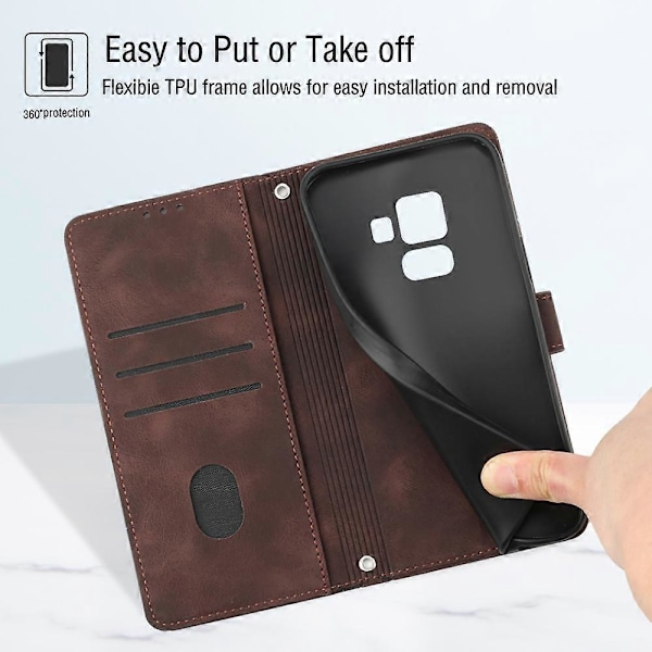 Læder Etui Til Samsung Galaxy A8+ 2018[HK] Brown