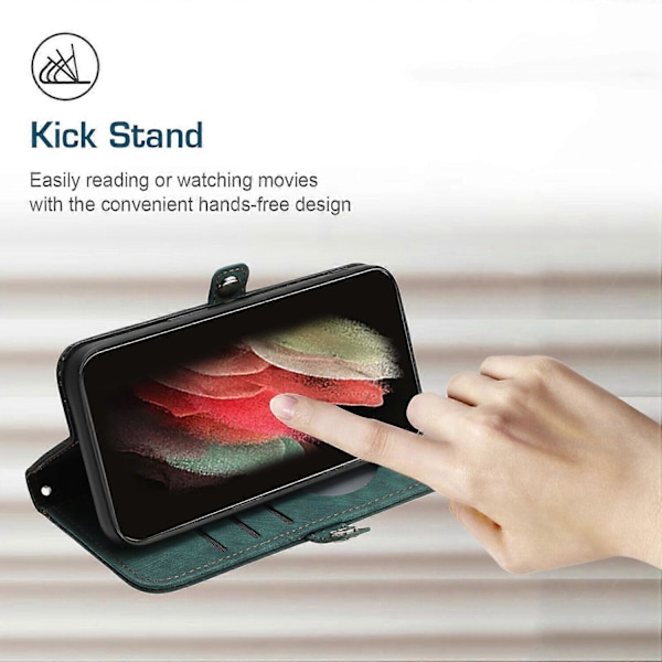 Etui til Samsung Galaxy A53 5G Premium Blødt PU Læder Flip Folio Wallet Støtteben Beskyttende Kompatibel med Samsung Galaxy A53 5G Cover[HK] Green