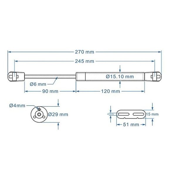 Keittiön kaapin oven pidike Pehmeästi sulkeutuva sarana Hydraulinen kaasujousi Tukipaine 120n([HK])