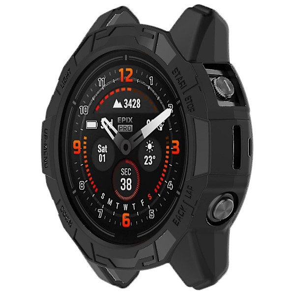 TPU Urkasse til Garmin Epix Pro (gen 2) 47mm/Fenix 7 Pro/Fenix 7, Ridsefast Huldækning Black