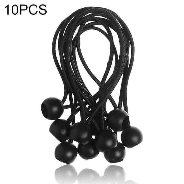 10 stk. sorte kugle-bungee-pakker, elastisk snor, fastgørelsesspænde [HK] 20cm